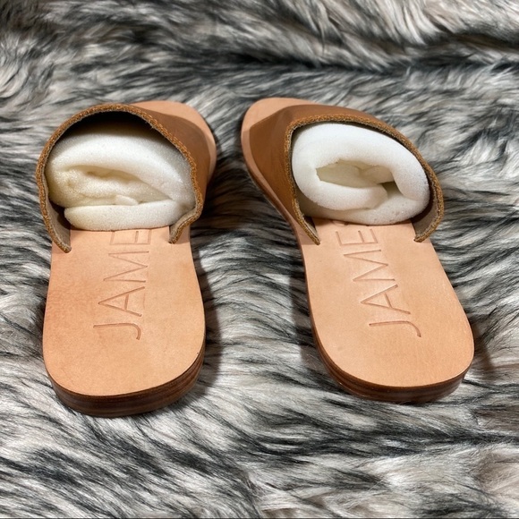 off Duty Deep Tan Leather Slip on Sandals - Picture 13 of 13